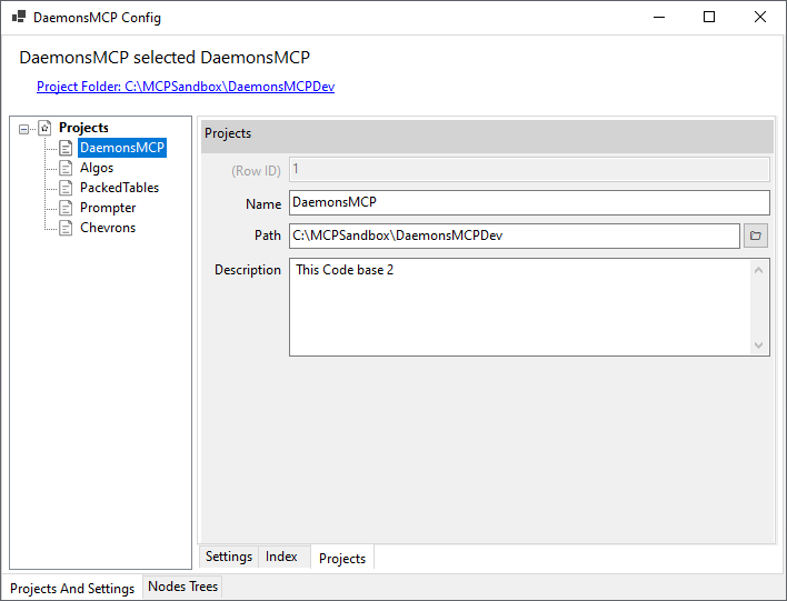 DaemonsConfigViewer Screenshot